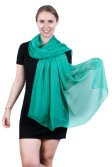 (image for) Light Solid Chiffon Shawl Jungle Green