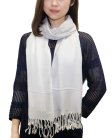 (image for) Ombre Solid Print Scarf Silver/White
