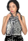 (image for) Circle Design Pashmina Black/Silver