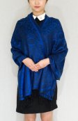 (image for) Circle Design Pashmina Royal Blue