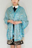 (image for) Circle Design Pashmina Turquoise/Beige