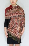 (image for) Gorgeous Paisley Pashmina Red/Black