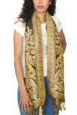 (image for) Gorgeous Paisley Pashmina Black/Gold Dozen (12 Pcs)