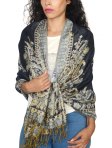 (image for) Gorgeous Paisley Pashmina Navy Dozen (12 Pcs)