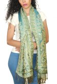 (image for) Gorgeous Paisley Pashmina Turquoise/Green Dozen (12 Pcs)