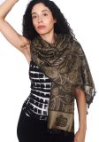 (image for) Rose Border Pashmina Khaki