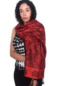 (image for) Rose Border Pashmina Red