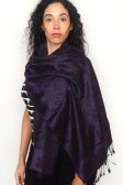 (image for) Rose Border Pashmina Dark Purple