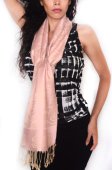 (image for) Rose Border Pashmina LightPink/Beige