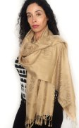 (image for) Rose Border Pashmina Gold