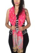 (image for) Dots Paisley Pashmina Hot Pink