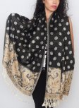 (image for) Dots Paisley Pashmina Black/ Gold