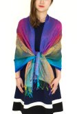 (image for) Paisley Rainbow Pashmina Multi Royal Blue