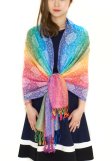 (image for) Paisley Rainbow Pashmina Multi Light Blue