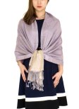 (image for) Paisley Leaves Pashmina Purple / Grey