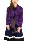 (image for) Paisley Leaves Pashmina Purple / Black