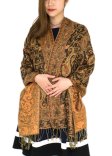 (image for) Classic Paisley Pashmina Scarf Black / Orange