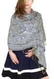 (image for) Classic Paisley Pashmina Scarf Pale Blue
