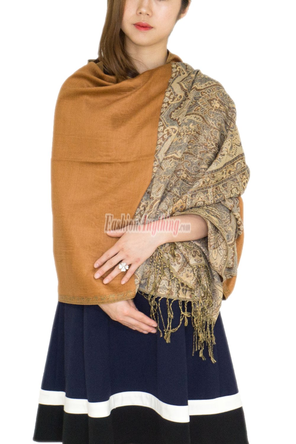 (image for) Luxury 2ply Pasiley Pashmina Brown