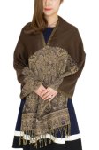 (image for) Luxury 2ply Pasiley Pashmina Coffee