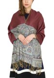 (image for) Luxury 2ply Pasiley Pashmina Wine