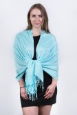 (image for) Silky Soft Solid Pashmina Scarf Aqua Dozen (12 Pcs)