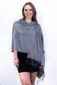 (image for) Silky Soft Solid Pashmina Scarf Ash Grey Dozen (12 Pcs)