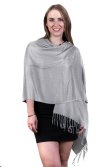 (image for) Silky Soft Solid Pashmina Scarf Ash Grey