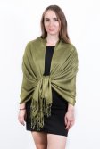 (image for) Olive Green Solid Pashmina Scarf
