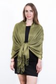 (image for) Olive Green Solid Pashmina Scarf Dozen (12 Pcs)