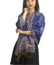 (image for) Jacquard Paisley Pashmina 2-Ply Royal Blue