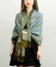 (image for) Jacquard Paisley Pashmina 2-Ply Pale Blue