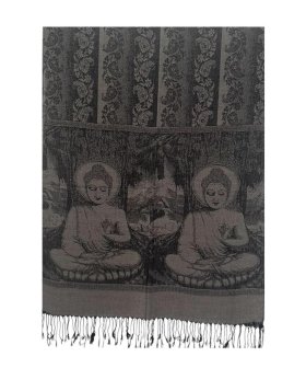 Buddha Meditation Prayer Pashmina Black