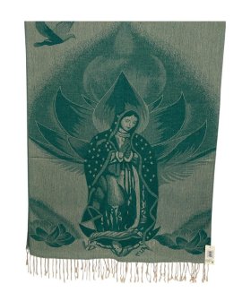 Virgin Mary Pashmina Green