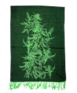 (image for) Marijuana leaves Pattern Pashmina Dark Green