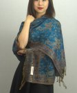 (image for) Jacquard Paisley Pashmina 2-Ply Bright Turquoise