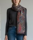 (image for) Reversible Paisley Pashmina Teal/Black Multi