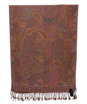 Reversible Paisley Pashmina Pink/Brown Multi