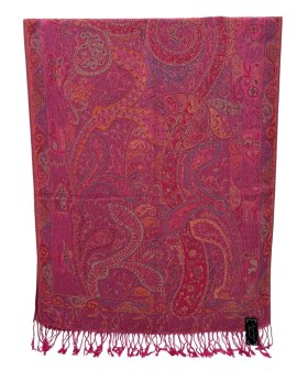 Reversible Paisley Pashmina Fuchsia Multi