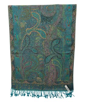 Reversible Paisley Pashmina Ocean Multi