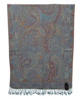 Phenix Tail Shawls Silver Teal/Wine Multi