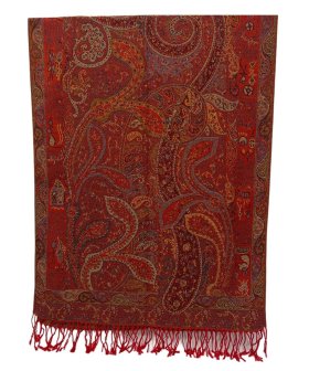 Reversible Paisley Pashmina Red Multi
