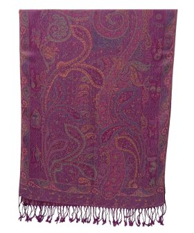 Reversible Paisley Pashmina Purple Multi