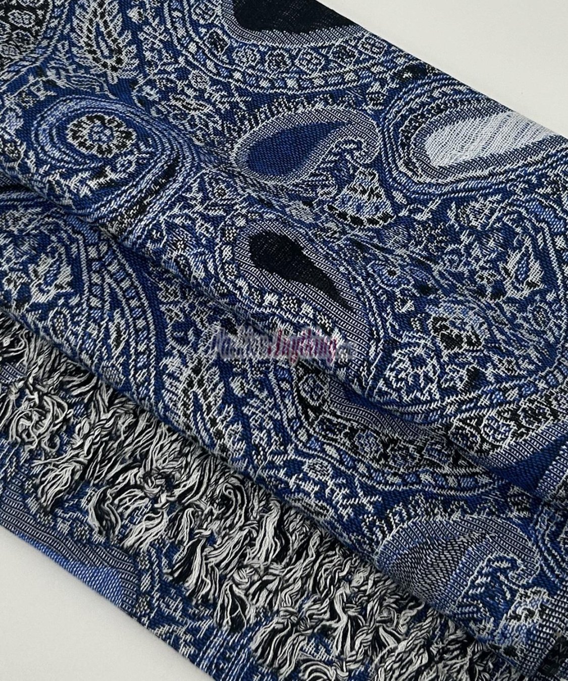 (image for) Multi Colored Paisley Pashmina Royal Blue Multi