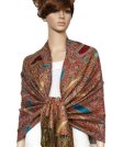 (image for) Multi Colored Paisley Pashmina Hot Pink Multi