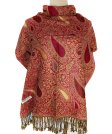 (image for) Classic Thicker Paisley Shawl Dark Red Multi