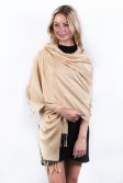 (image for) Beige Solid Pashmina Label Scarf
