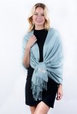 (image for) Powder Blue Solid Pashmina Label Scarf