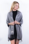 (image for) Medium Grey Solid Pashmina Label Scarf