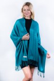 (image for) Teal Solid Pashmina Label Scarf